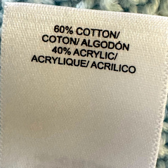 Lucky Brand Powder Blue Popcorn Knit V Neck Long Sleeve Cotton Blend Sweater - Picture 6 of 6